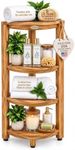 EcoDecors, Snazzy Corner, Teak Corner Shower Shelf, 4 Tier, Teak Shower Caddy, Teak Bathroom Shelf, Teak Corner Bathroom Shelf, Bathroom Storage, Bathroom Organization
