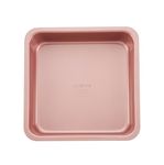 Wiltshire Rose Gold Square Cake Pan, PFOA PTFE Free, Robust Cake Pan, Non-Stick Coating, Coated Baking Pie Tin, Cake Mould, Sheet Steel Bakeware, 22x22x5cm