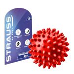 Strauss Acupressure Massage Ball, 2.7 inch | Ideal for Physiotherapy, Deep Tissue Massage, Trigger Point Therapy, Muscle Knots | Acupressure Therapy Ball for Myofascial Release & Pain Relief, (Red)