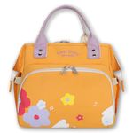 LITTLE CURIOUS Baby Mini Diaper Bag | Baby Bags for Mothers Carry | Diaper Bag for Mother | Handbag for New Born for Travel | Convertible Travelling Small Backpack Tote Sling Mom's Bag - Orange Bag