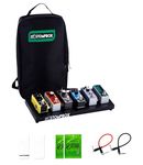 ENO MUSIC Stompbox Portable Aluminum Alloy Guitar Effects Mini Pedal board and Case Kit with Mounting Tape and Cable Ties/Pedals Accessories 14"