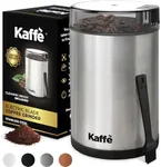 Kaffe One-Touch Coffee Grinder Electric w/Cleaning Brush (3 oz) - Stainless Steel - Coffee Grinders for Home Use - Up to 12 Cups of Coffee per Grind - Easy On/Off Coffee Bean Grinder - Silver