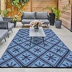 Enipate Outdoor Rugs for Garden Patios, 4x6ft Plastic Weatherproof Woven Picnic Blankets, Reversible & Easy Cleaning Deck Carpet Camping Mats