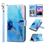 ULAK Wallet Case for iPhone 6s Plus, iPhone 6 Plus Case, Flip Folio PU Leather Kickstand Case with Card Slot Wrist Strap ID Credit Card Pockets for iPhone 6 Plus / 6S Plus 5.5 inch, Marble Abstract