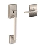 Schlage FE285 CEN 619 LAT CEN Century Front Entry Handleset with Latitude Lever, Lower Half Grip, Satin Nickel