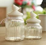 HOMIES INTERNATIONAL Glass Jar - 2 Pieces, Transparent