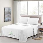 4 PCs Bed Sheet Set - 100% Egyptian Cotton - 600 Thread Count - 16 Inch Deep Pocket of Fitted Sheet - White Solid, Queen Size