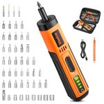 Vastar 4.2V Cordless Electric Screwdriver Set, 49 in 1 Rechargeable Screwdriver Kit with LED Light, 4 Torque Settings, 35 Screwdriver Accessory Bits, 8 Sockets, Power Drill for Home DIY