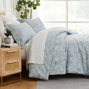Southshore Fine Living, Inc. Oversized King/California King Duvet Cover Set Soft Premium Bedding with Zipper Closure Includes 1 Duvet Cover and 2 Pillow Shams, Machine Washable, Grace Blue