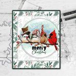 YIXUAN Cute Gnome Bird Merry Christmas Clear Stamps and Metal Cutting Dies Set with Package Envelope Box for Card Making DIY Scrapbooking Supplies Silicone Stamp Knife Mold for Xmas Crafts Decor