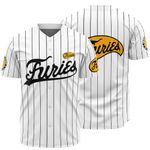 KUYBOBCEL Men's The Furies Baseball Movie Jersey Shirts Costume Stitched, White, Medium