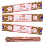 Satya Nag Champa Oodh Incense Sticks | x3 pack | with SAMASIA incense sticks holder | Used for Aromatherapy, Spa, Yoga, Weddings, Meditation, Healing, Positivity and Relaxation