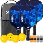 Pickleball Paddles, USAPA Approved Fiberglass Surface Pickleball Set of 4 Pickleball Rackets, Pickle Ball Paddle Set ​for Beginners & Pros