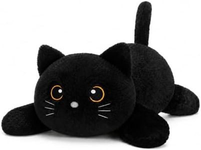 SQEQE Weighted Stuffed Animals Black Cat, Weighted Black Cat Plush, Plushies for Cozy Comfort, Soft Black Cat Pillow Toy for Kids Adults, Christmas & Valentines Gift 23.6 Inch 3.8 Lbs