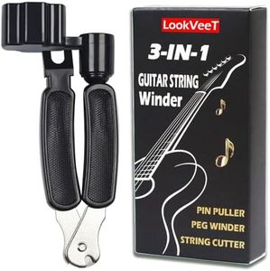 Guitar String Winder, Cutter and Bridge Pin Puller 3-in-1 Tool For Acoustic and Electric Guitars