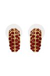 Estele 24Kt Gold Plated with Crystal Love Half Hoop Stud Earrings for Women, Gold