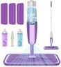 MEXERRIS Spray Mop for Floor Cleaning Wet Dry Kitchen Floor Cleaning Mop with 2 Refillable Bottles 3 Reusable Microfibre Pads - 360°Rotatable Hardwood Mop for Laminate Wood Tiles Hardwood Floors