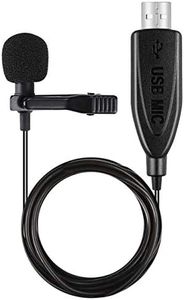Microfono USB, Gyvazla Omnidirezionale Condensatore Lavalier Clip On Mic per Computer, Laptop, Podcast, Interviste, Canto di rete, Skype, MSN, Audio Video Recording [Plug and Play]
