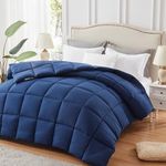 HARBOREST Comforter Full Size - Down Alternative Comforter All-Season Lightweight Duvet Insert with 4 Corner Tabs 86" L x 82" W (Navy)