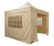 All Seasons Gazebos 3x3m Heavy Duty Fully Waterproof Pop up Gazebo With 4 Side Walls and Accessory Pack - Beige