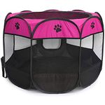 BEIKOTT Pet Playpen, Foldable Dog Playpens, Portable Exercise Kennel Tent for Puppies/Dogs/Cats/Rabbits, Dog Play Tent with Removable Mesh Shade Cover for Travel Indoor Outdoor Using