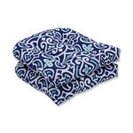 Pillow Perfect New Damask Marine Wicker Seat Cushion (Set of 2)
