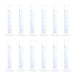 uxcell Plastic Graduated Cylinder, 50ml Measuring Cylinder, Science Test Tube Beakers, 2-Sided Metric Marking, Clear Hex Base for Lab Home 12Pcs