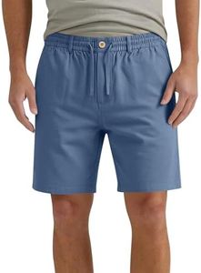 Linen Shorts for Men,Mens Shorts Casual 5 Inch Stretch Waist Button Drawstring Short Pants Breathable Summer Clothes,Summer Outfits,Beach Vacation,Casual Everyday Wear,Golf,Yoga,Office,Work,Walking