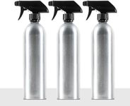 Aluminum Spray Bottles (3 Pack) 20oz - Silver Metal Aluminum Refillable Spray Bottles, Cleaning Solution, Hair, Plants, Gardening, BBQ Grill, Restaurants, Cooking (New Updated Sprayers)