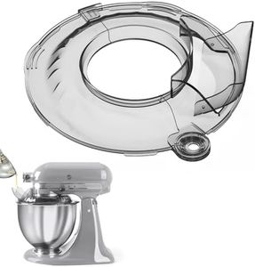 Pouring Shield for KitchenAid Tilt Head 4.5-5QT Stainless Steel (Only),Safety Pouring Shield,Splatter Guard for kitchenaid mixer bowl,Kitchen Aid Stand Mixers (Transparent Grey, for 4.5-5 QT)
