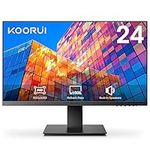 KOORUI 24 Inch Computer Monitor FHD 1920 x 1080p 100HZ, Built-in Speakers, Ultra-Slim Bezels, 75mm VESA Mountable, Tilt Adjustable, HDMI, VGA, Black