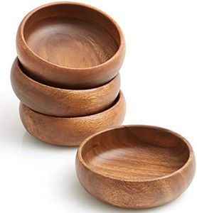 Woodard & Charles Acacia Wood Snack Bowls (Set of 4), 15cm x 5.1cm