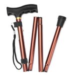 iwalk; Changing Lives Foldable Walking Stick For Old People, Adult Men/Women, Patients & Physically Challenged With Adjustable Height Strong Aluminum Body (Copper)