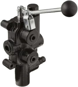 Prince LS-3000-1 Directional Control Valve, Logsplitter, 4 Ways, 3 Positions, Spring Center to Neutral, Cast Iron, 2750 psi, Lever Handle, 25 gpm, In/Out: 3/4" NPTF, Work: 1/2" NPTF