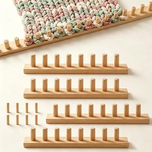 64 Inch Adjustable Wooden Chunky Blanket Knitting Loom – DIY Assembly with Wooden Dowels for Bulky Yarn, Reusable Craft Tool for Beginners & Pros, Extra Large Knitting Loom for Blankets, Throws, and S