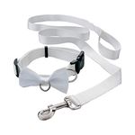 Dog Ring Bearer Ring Holder Collar and Bow Tie Leash for Wedding - 5 ft Leash with 25 Inch Collar That Shortens to 9 Inch