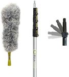 DocaPole 7-30 Foot Extension Pole and Microfiber Feather Duster // High Reach Dusting Kit for Dusting High Ceilings and Surfaces with Telescopic Pole // Telescoping Pole for Dusting
