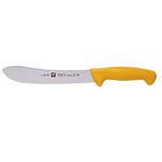 ZWILLING Twin Master 8" Butcher Knife | 57 Rockwell Hardness | Ergonomic Non-Slip Synthetic Resin Yellow Handles with Enclosed Tang | Made in Spain