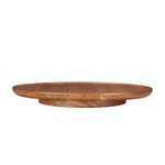 UTOPIA CHOICE Lazy Susan 360 Rotating Organizer | Wooden Serving Platter | Premium Teak Wood | Finished with Clear Polyurethane Coat (Cresta Collection) | 40 x 40 x 4.5cm | Brown Cake Turntable