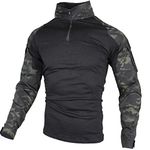 zuoxiangru Tactical Combat Shirt, Ripstop Breathable Multicam T Shirt for Hunting Military Airsoft (Aymc, UK M=Tag XL)