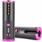 CROWNNIMREET USB Rechargeable Automatic Wireless Electric Hair Curler, Rotating Curler, Cordless Auto Curler 300F-390F Temperature Control Full Anti-scalding (Multicolor)