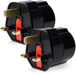 kwmobile 2x travel adapter compact for England - Travel plug schuko EU to UK in Black