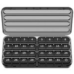 Zoksi Monthly Pill Organizer 1 Times a Day, 30 Day Pill Box Organizer,One Month Pill Case for Travel, 31 Day Daily Medcine Container for Vitamins, Supplement & Medication(Black)