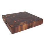John Boos Walnut Wood End Grain Reversible Butcher Block Cutting Board, 18" x 18" x 3 Inches