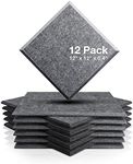 Fstop Labs 0.4" X 12" X 12" Acoustic Foam Panels, Sound Absorbing Panel, Beveled Edge Tiles Soundproof Foam Insulation, Soundproof Wall Panels