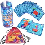 SCS Direct Aqua Blocks Pool Diving Game- 40 Multi-Shape Sinking Toys, 18 Challenge Cards in 3 Difficulty Levels, Bag - Fun Summer Kid's Family Swim Party Game and Water Play
