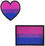 2 pcs Set Bisexual Pride Flag Patches Bi Pride Heart Badge Gay Marriage Rights Lesbian LGBT Pride for Clothing Tshirt Transfer