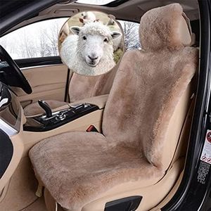 Altlue Real Genuine Sheepskin Seat Covers for Cars SUV Trucks Van RV Front Seats Sheepskin Car Seat Covers Sheepskin Automotive Seat Covers Fuzzy Fleece Fur Car Seat Covers Universal (1 Piece)