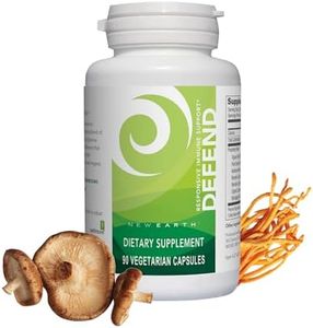 New Earth Defend - Immune Support Mushroom Supplement - Reishi, Cordyceps, Turkey Tail, Beta-Glucan & Organic Wild Microalgae - Vegan, Adaptogenic Formula for Daily Immune & Stress Support, 90 ct