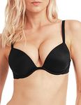 WingsLove Women's Push Up Bra Deep V Plunge Underwire T-Shirt Bra Multiway 2 Cups Up (Black,36DDD)